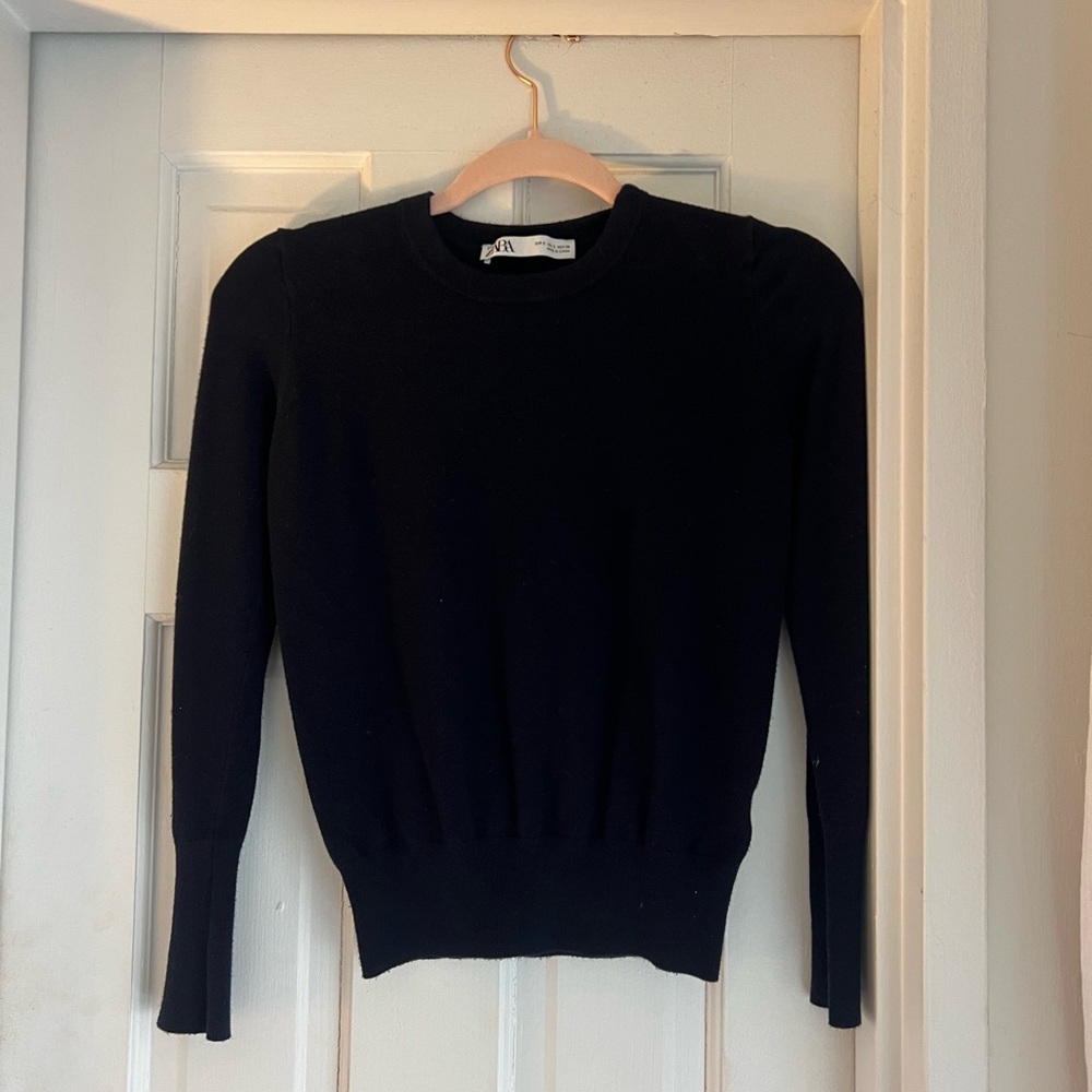 Zara Navy Crewneck Sweater